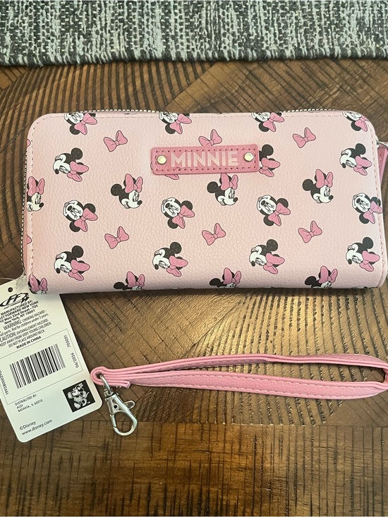 Disney Handbags - Disney Minnie Mouse Pink Zip Wristlet Wallet New! Cute!